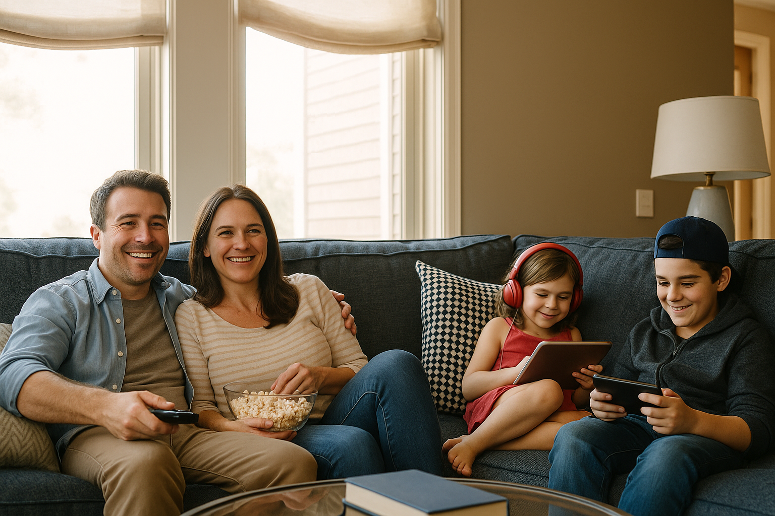 Residents watching TV
